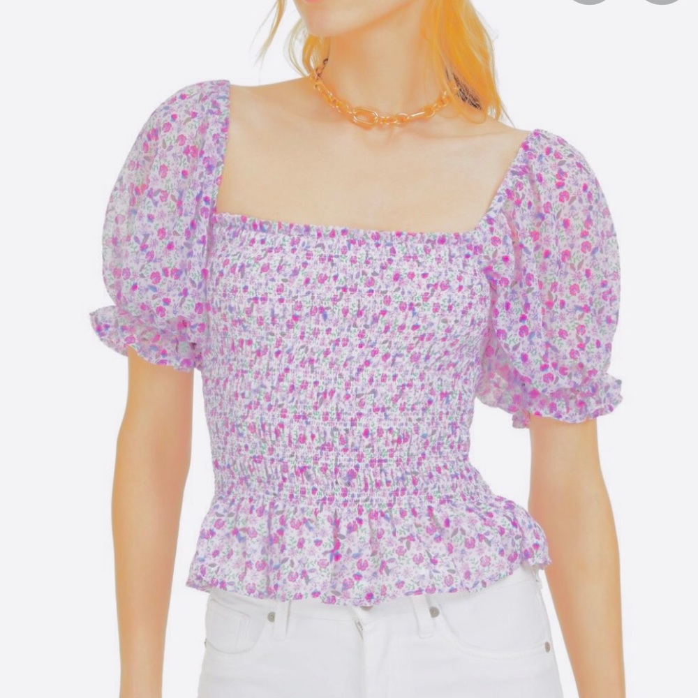 Leyden smocked blouse